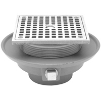 Low Profile Floor Drain with Square Top