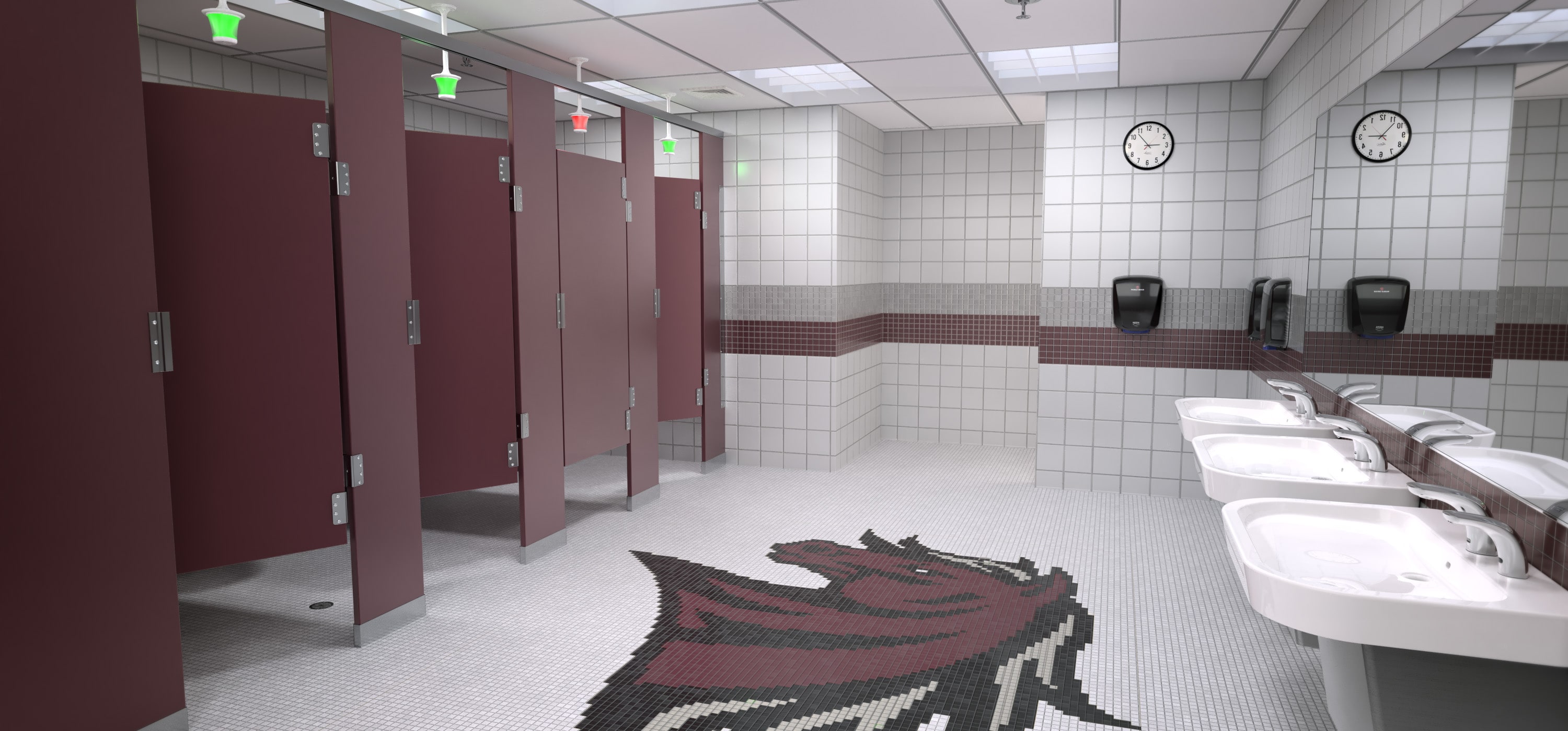 School bathroom with Zurn products