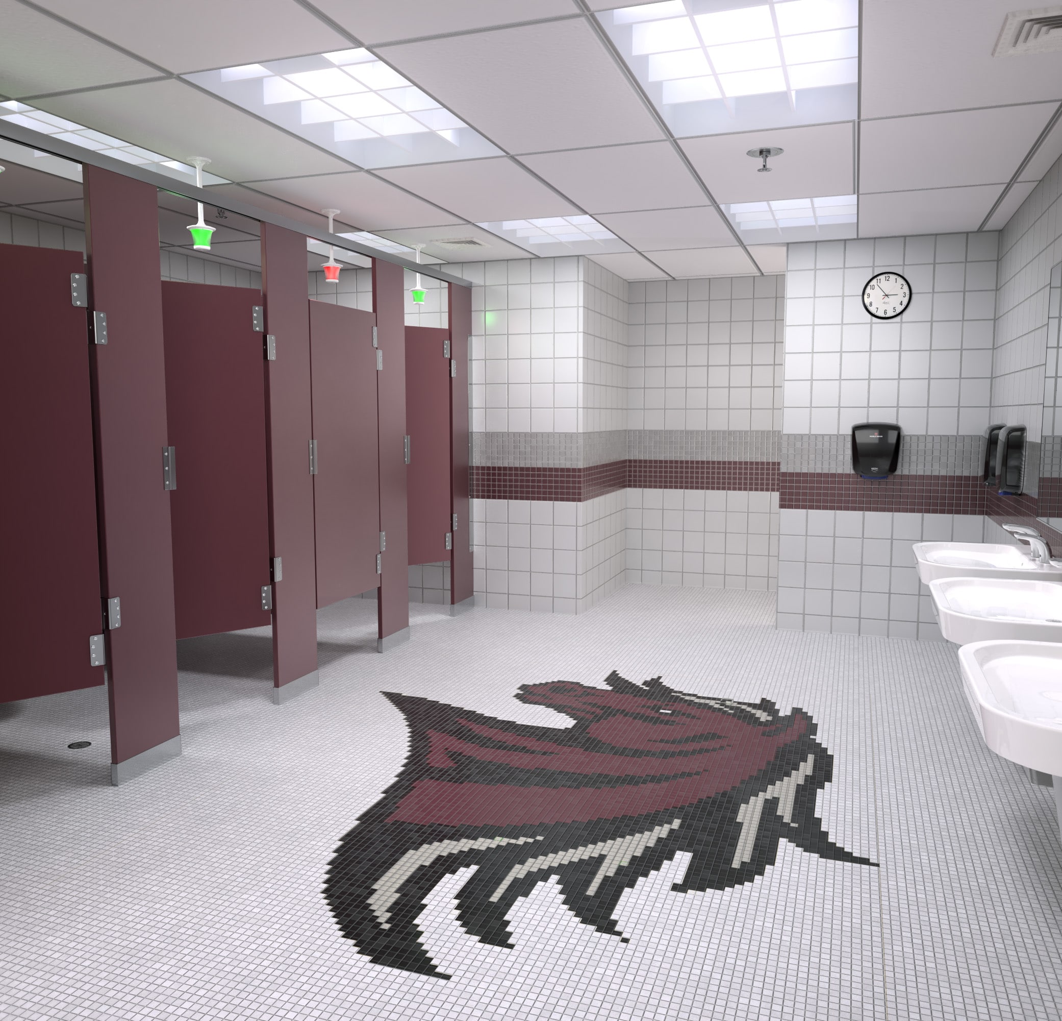 School bathroom with Zurn products