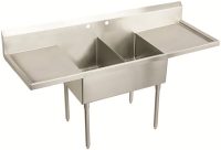 Stainless Steel Floor Mount Double Compartment Scullery Sinks _01