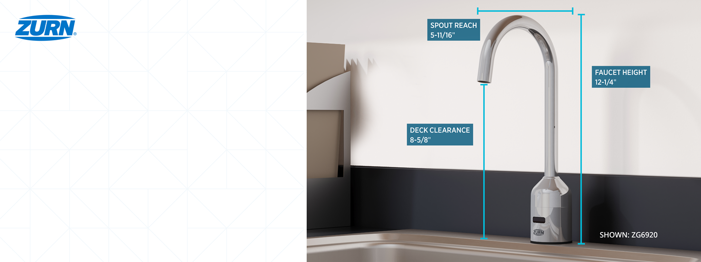 Zurn AquaSense Gooseneck Sensor Faucet with Ceramic Cartridge ZG6920