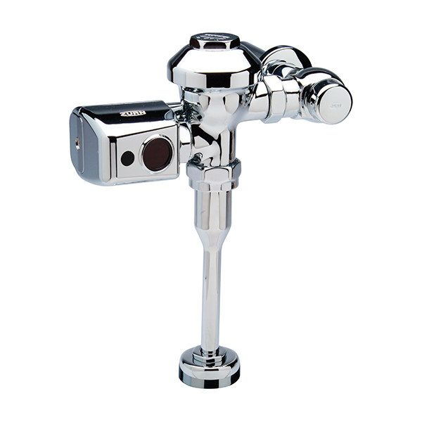 ZER6003PL-WS1-CP-TFB Zurn Aquaflush® exposed quiet diaphragm sensor operated battery powered type flush valve with a top spud connection for urinals at 0.5 gpf