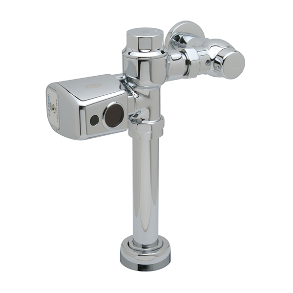 ZER6200-HET-CPM-YB-YC Zurn Aquaflush® exposed quiet diaphragm sensor operated battery powered type flush valve with a top spud connection for urinals at 0.5 gpf