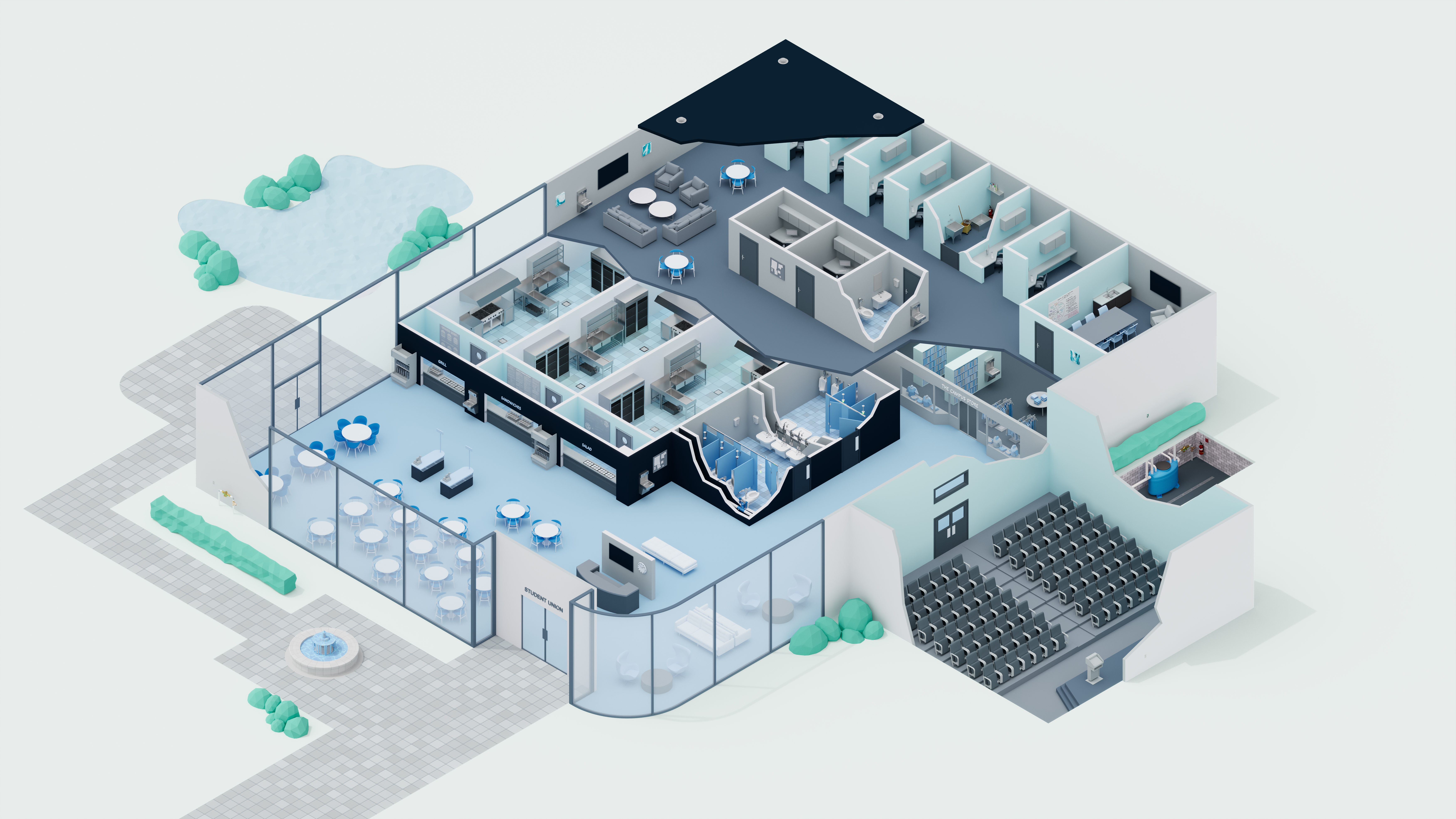 Student Union CGI grill image